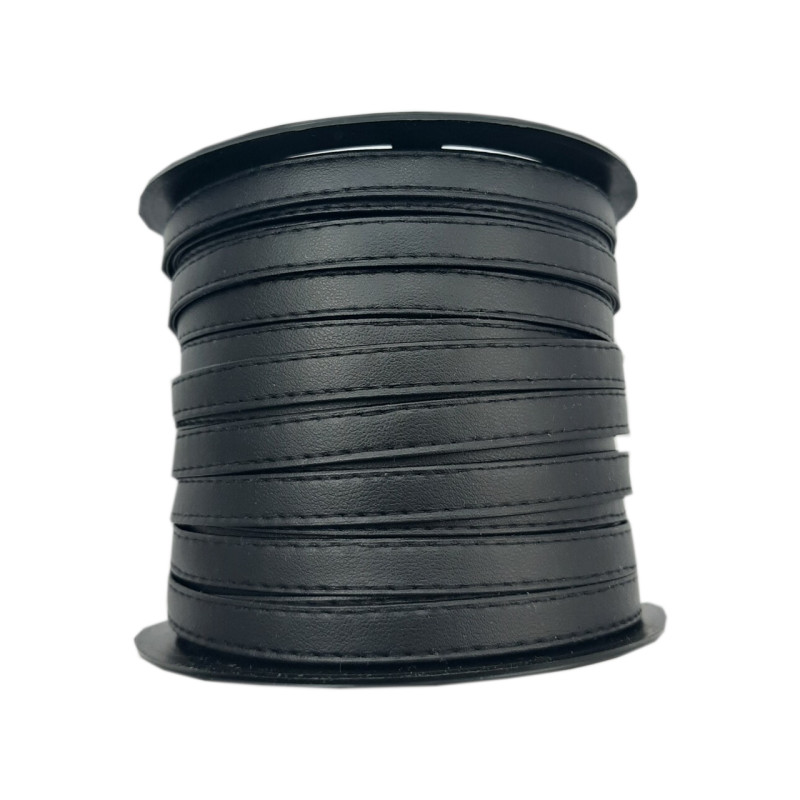 Pasek skay matowy przeszyty podwójnie 9-10 mm duża szpulka 45 mb
